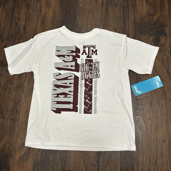 Gen2 Texas A&M Youth Large White Short Sleeve Tshirt NWT - Picture 1 of 4